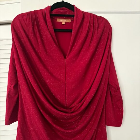 Ellen Tracy Holiday Red Blouse - Picture 1 of 1